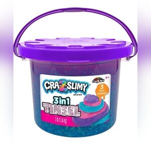 CRA-Z-Slimy Tricolor Tinsel glittery unicorn poop‎ Bucket of slime brand new